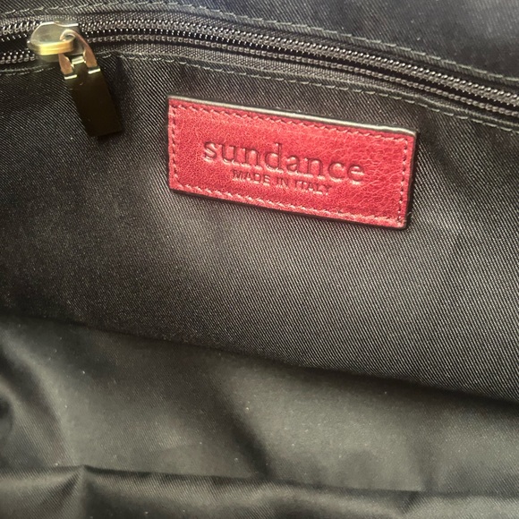 Beautiful Sundance handbag leather made in Italy.. never used.. deep burgundy - Picture 6 of 7